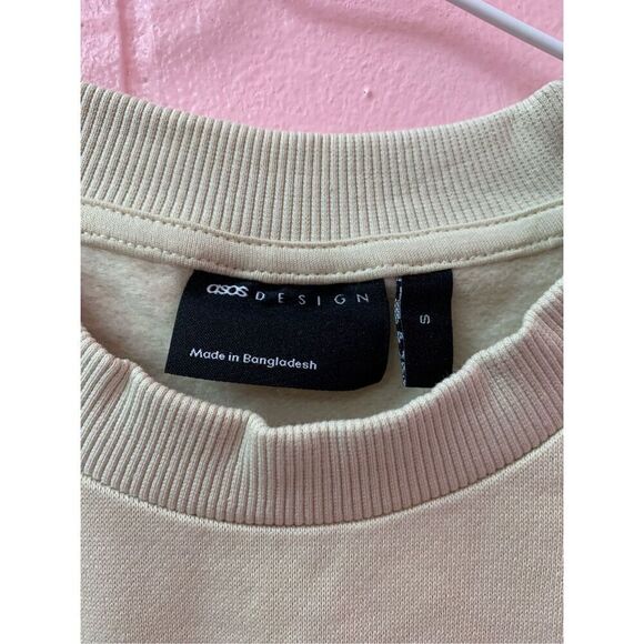 ASOS Design Mens Beige Classic Oversized Pullover Sweatshirt Size Small NWT - Picture 3 of 6